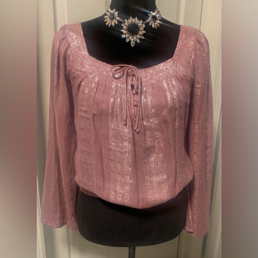Express Sparkly Rayon Crop Top